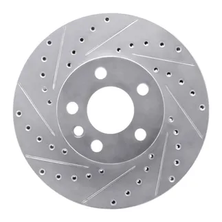 R1 Concepts EDZ-74046L Brake Rotor Drilled and Slotted Silver